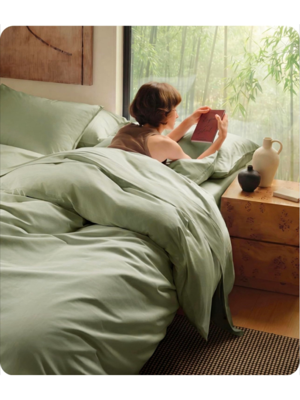 PureWoven Cooling Duvet Cover, my Ideal for Hot Sleepers, King Size Sage green